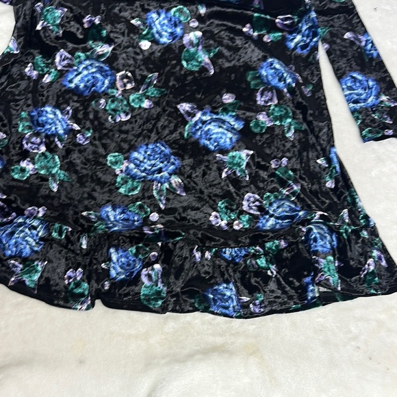 Wild Fable Black and Blue Floral Mini Dress great with pair leggings - Picture 8 of 9